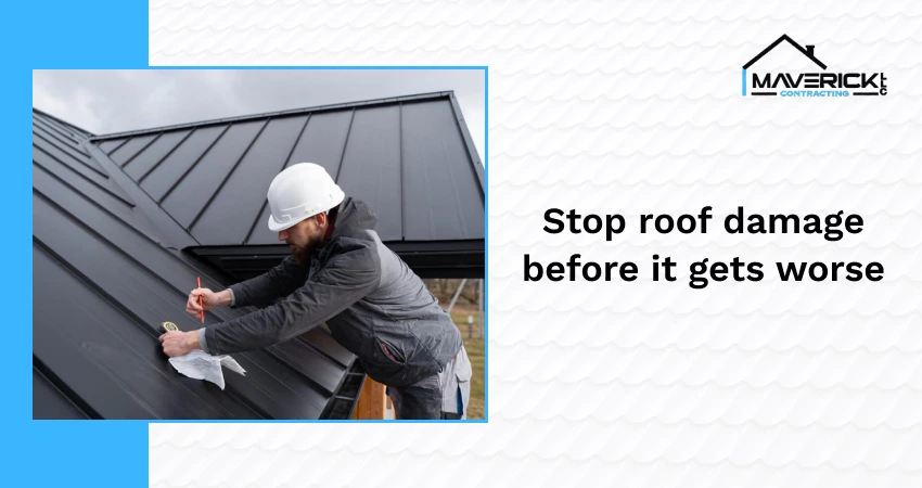 Maverick Contracting LLC roofing team inspecting a home roof